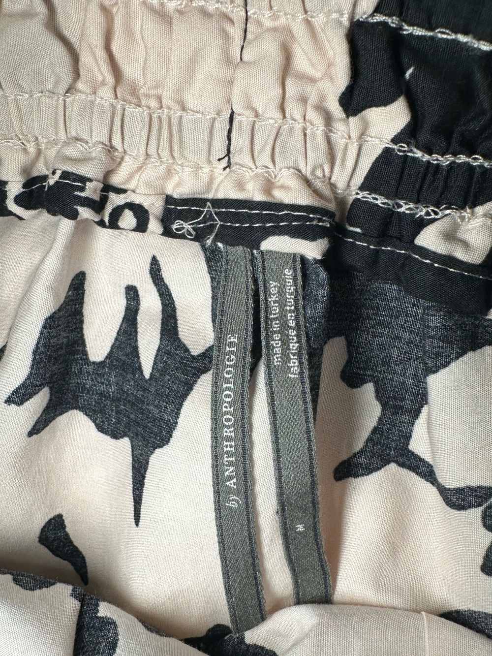 Anthropologie Somerset Black White Floral Belted Mini Skirt Size M - Picture 7 of 9